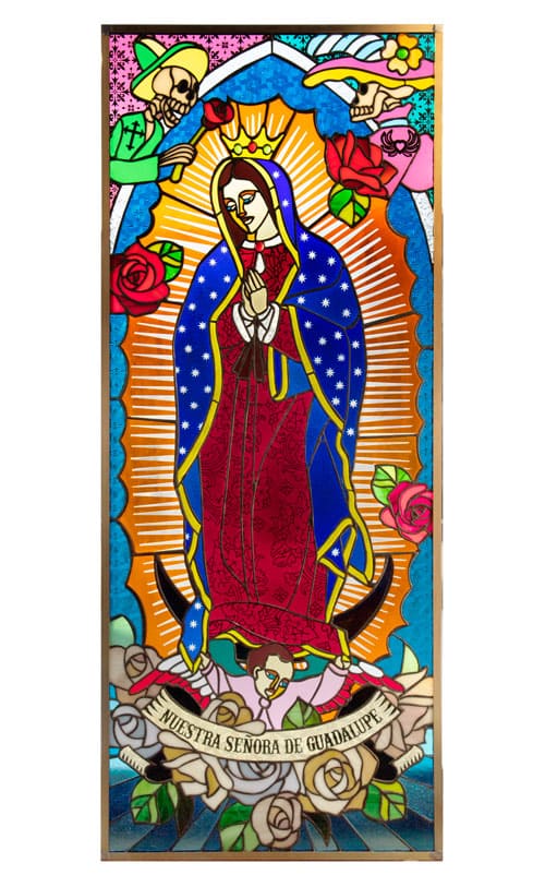 ステンドグラス作品　グアタルーペの聖母のパネル１